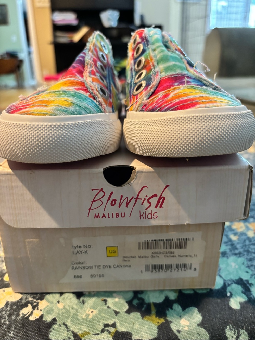 Blowfish Kids Rainbow Tie-Dye Canvas Sneakers